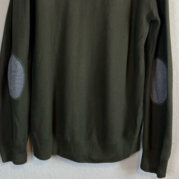 Arturo Calle Olive Green Cotton Long Sleeve Shawl Button Collar Sweater Shirt MD - Picture 7 of 11